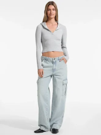Hooded Embroidered Logo Slim Top