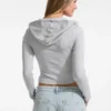 Hooded Embroidered Logo Slim Top