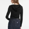 Hooded Embroidered Logo Slim Top