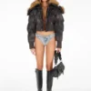 Hooded Faux-Fur Puffer Jacket