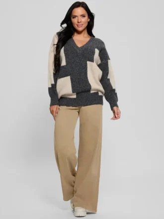 Intarsia Color-Block Sweater