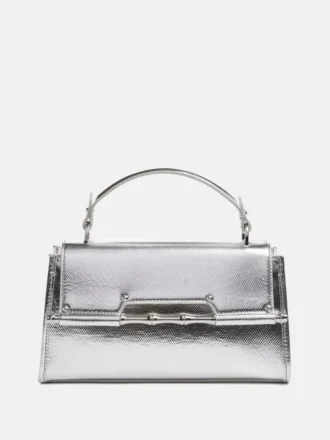 Iris Metallic Leather Top Handle Bag