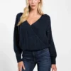 Izabella Wool-Blend Surplice Sweater