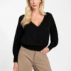 Izabella Wool-Blend Surplice Sweater