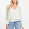 Izabella Wool-Blend Surplice Sweater