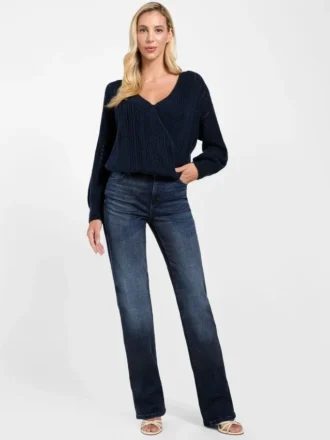 Izabella Wool-Blend Surplice Sweater