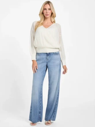 Izabella Wool-Blend Surplice Sweater