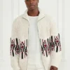 Jacquard High Neck Cardigan