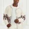 Jacquard High Neck Cardigan