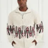 Jacquard High Neck Cardigan