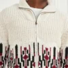 Jacquard High Neck Cardigan