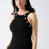 Janet Button Ribbed Sweater Dress