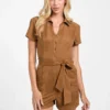Jene Faux-Suede Romper