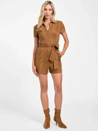 Jene Faux-Suede Romper