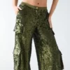 Kaia Sequin Cargo Pants