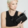 Keyah Feather Top Clutch