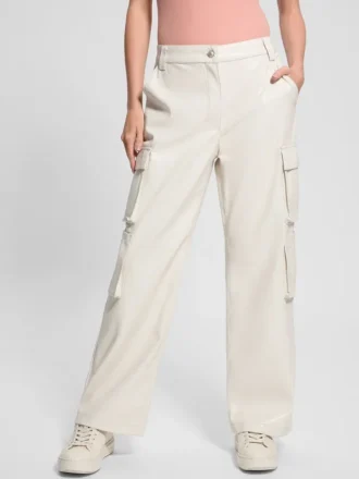 Kori Faux-Leather Cargo Pants