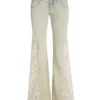 Lace Denim Flare Pants