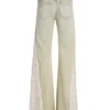 Lace Denim Flare Pants
