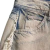 Lace Denim Flare Pants