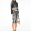 Lace-Up Capri Jeans