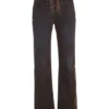 Lace-Up Straight Denim Pants