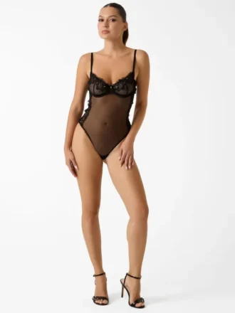 Lea Floral Applique Balcony Bodysuit
