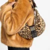 Leopard Crescent Shoulder Bag
