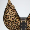 Leopard Crescent Shoulder Bag