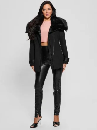 Lilia Faux-Fur Collar Coat