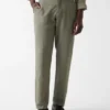 Linen-Blend Slim Pants