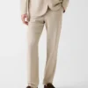 Linen-Blend Slim Pants