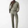 Linen-Blend Slim Pants