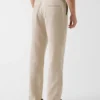 Linen-Blend Slim Pants