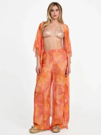 Printed Silk-Blend Chiffon Pants