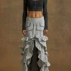 Denim Ruffle Skirt
