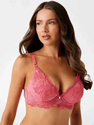 Louise Floral Lace Padded Halter Bra