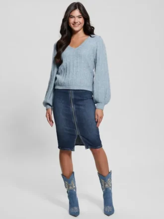 Madeline Textured V-Neck Sweater