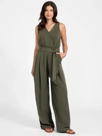 Madelyn Sleeveless Twill Jumpsuit
