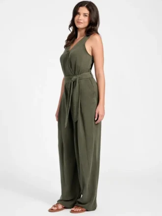 Madelyn Sleeveless Twill Jumpsuit
