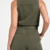 Madelyn Sleeveless Twill Jumpsuit