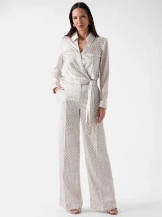 Marciano Monogram Satin Wrap Blouse