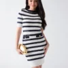Marciano Striped Sequin Sweater Dress
