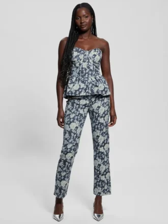 Margaux Floral Denim Corset