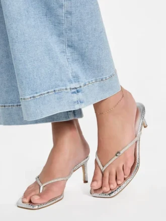 Mayan Rhinestone Thong Strap Heels