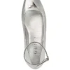 Metallic Ankle Strap Ballet Flats