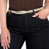 Metallic Buckle Leather Belt