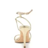 Metallic Leather Strappy Heel