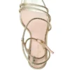 Metallic Leather Strappy Heel