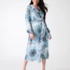 Mina Printed Wrap Dress